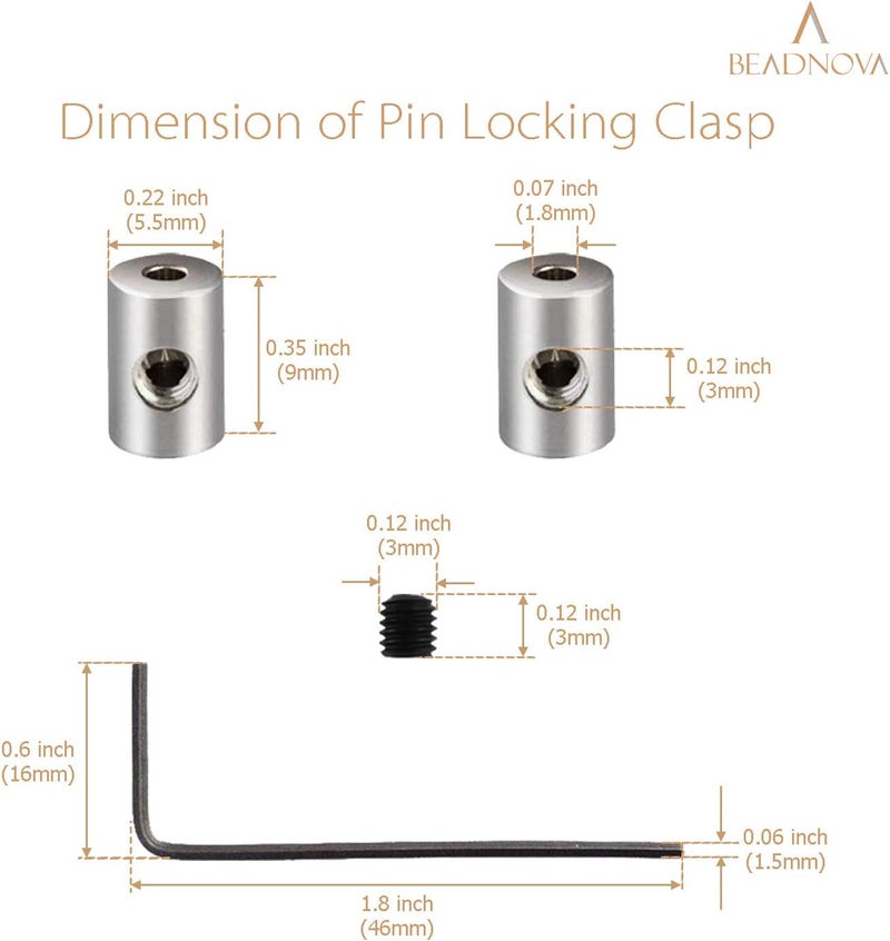 BEADNOVA Pin Keeper with Allen Wrench Pin Back for Backpack Enamel Pinbacks Label Pinback Locking (50pcs, Allen Wrench Included) - Image 3