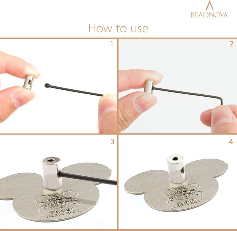 BEADNOVA Pin Keeper with Allen Wrench Pin Back for Backpack Enamel Pinbacks Label Pinback Locking (50pcs, Allen Wrench Included) - Image 4