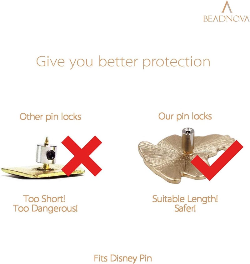 BEADNOVA Pin Keeper with Allen Wrench Pin Back for Backpack Enamel Pinbacks Label Pinback Locking (50pcs, Allen Wrench Included) - Image 5