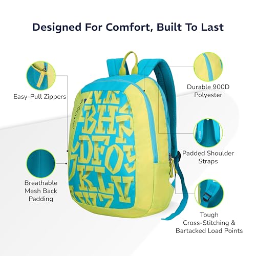 Provogue Alpha everyday laptop backpack with large compartments | College bag for girls, school bag for boys, travel bag with external bottle holder, laptop bag for men & women |25 Ltr (Lemon Yellow) - Image 4