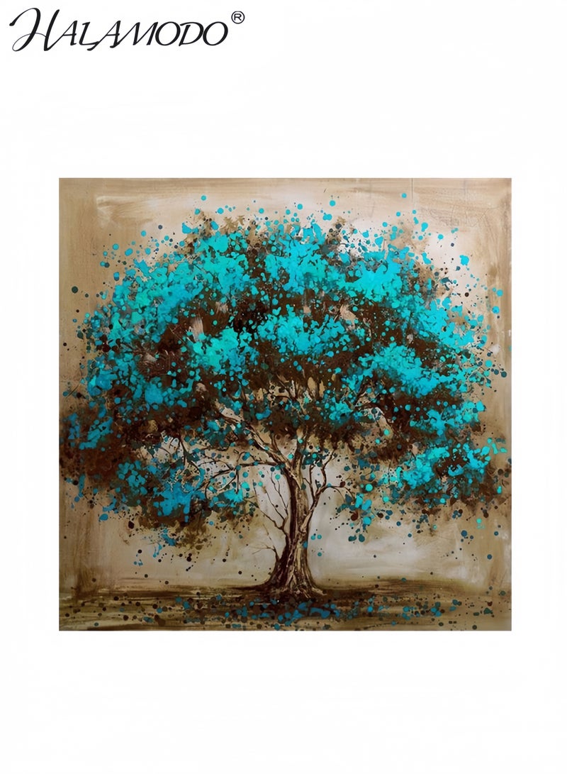 HALAMODO Multicolored 25 x 25cm Tree Resin Rhinestone Mosaic Cross Stitch Wall Decoration - Image 5
