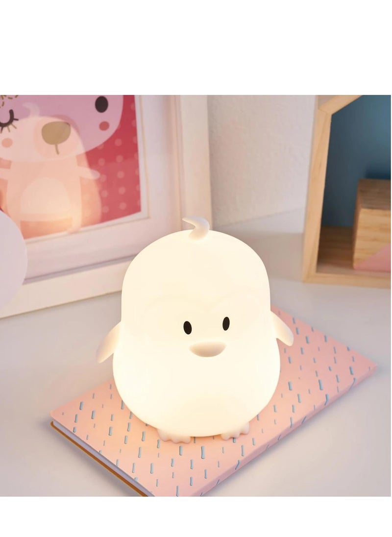 Plan A Penguin Night Light for Kids – Warm Yellow LED Light Battery Operated – Cute Decor for Bedrooms & Kids – Perfect Gift & Bedside Lamp (White)  - Image 2