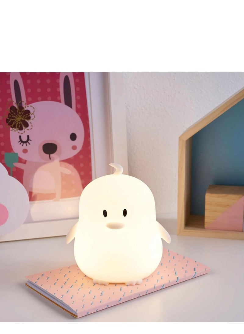 Plan A Penguin Night Light for Kids – Warm Yellow LED Light Battery Operated – Cute Decor for Bedrooms & Kids – Perfect Gift & Bedside Lamp (White)  - Image 3