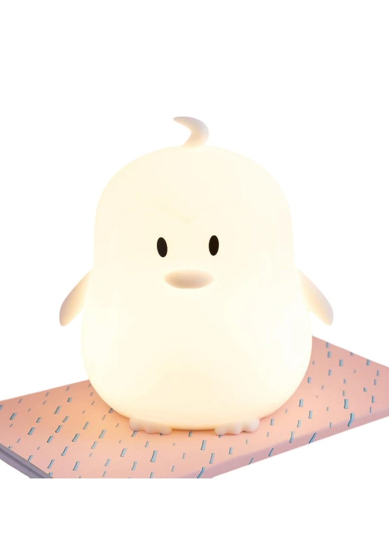 Plan A Penguin Night Light for Kids – Warm Yellow LED Light Battery Operated – Cute Decor for Bedrooms & Kids – Perfect Gift & Bedside Lamp (White)  - Image 1