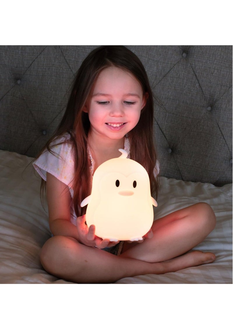 Plan A Penguin Night Light for Kids – Warm Yellow LED Light Battery Operated – Cute Decor for Bedrooms & Kids – Perfect Gift & Bedside Lamp (White)  - Image 4