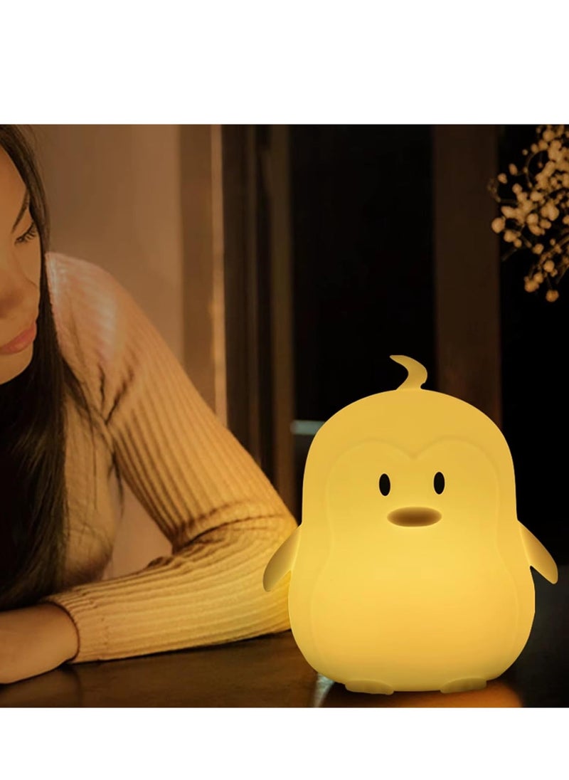Plan A Penguin Night Light for Kids – Warm Yellow LED Light Battery Operated – Cute Decor for Bedrooms & Kids – Perfect Gift & Bedside Lamp (White)  - Image 5