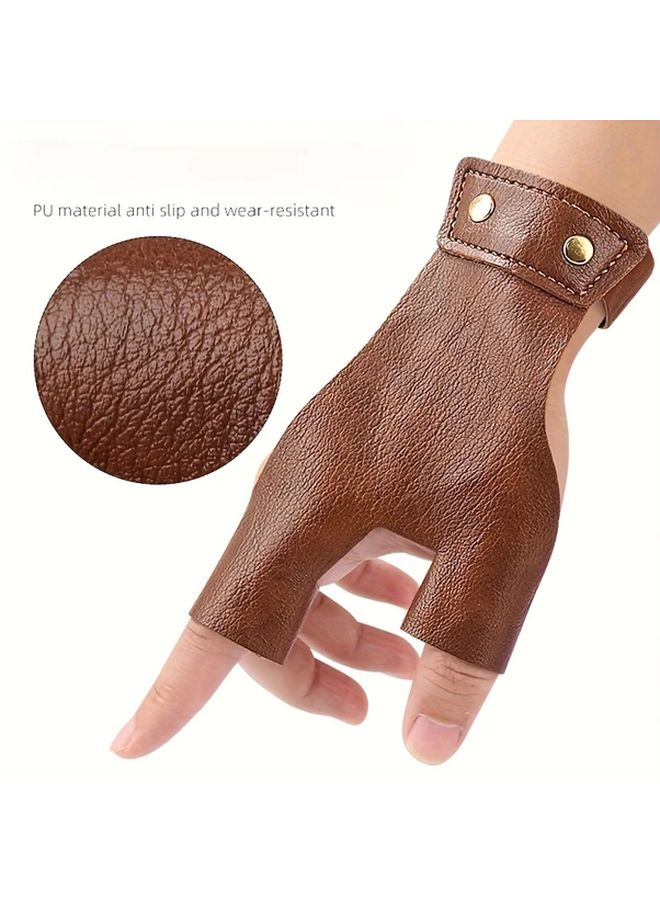 Black Left Hand Archery Glove 2 Finger Protector With Adjustable Strap For Hunting Fishing And Bow Shooting - Image 5