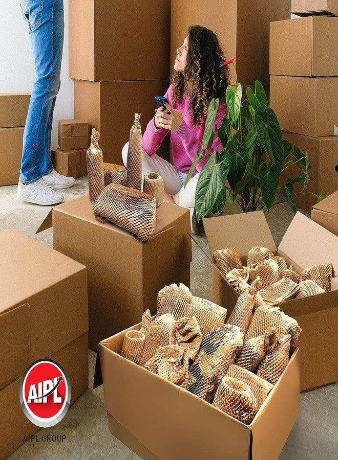 AIPL ورق تغليف AIPL على شكل خلية نحل، مقاس 15 بوصة × 25 مترًا، بديل مثالي لغلاف الفقاعات الهوائية، مناسب لتغليف ونقل البضائع، قابل لإعادة التدوير، لفة واقية. - Image 2