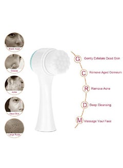 Sonew Facial Cleansing Brush Double Sided Clean & Exfoliating & Massage Soft Bristles Silicon Face Pore Cleanse Blackhead Dry Or Wet Multipurpose(Blue)  - Image 4