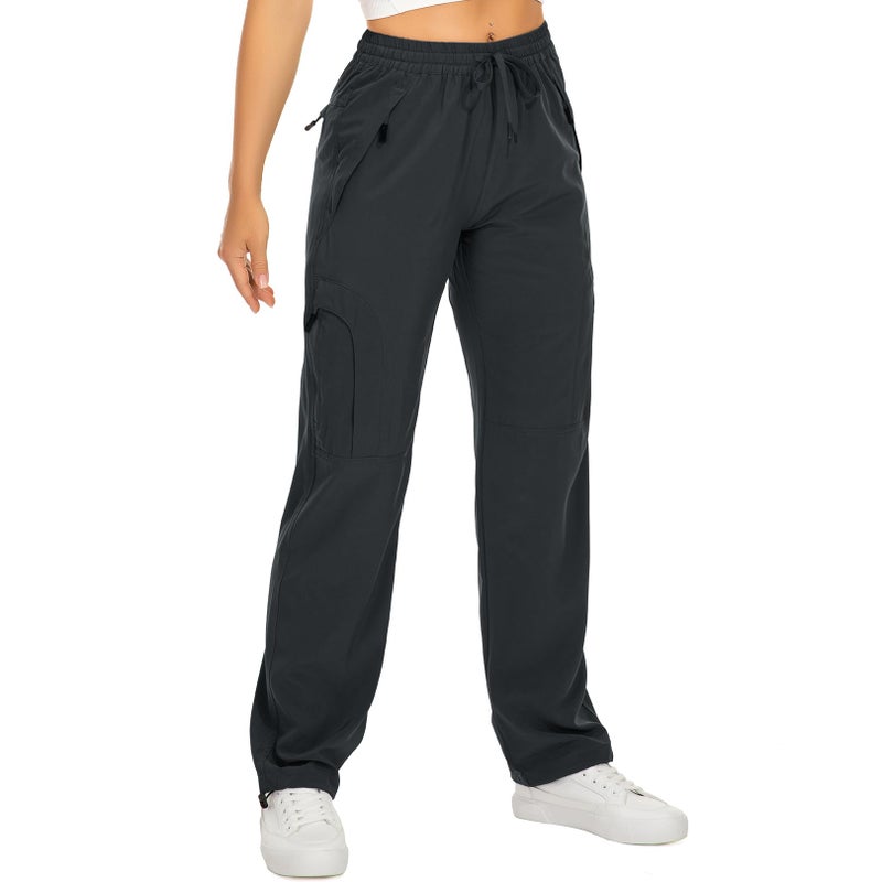 Toomett Women's Hiking Pants Quick Dry UPF 50 Travel Golf Pants Lightweight Camping Work Cargo Pants Zipper Pockets,6608,Dark Grey,S - Image 1