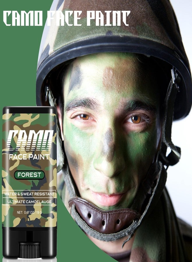 CCbeauty Moss Green Camo Face Paint - St. Patrick's Day Sports Eye Black Stick,Camouflage Hunting Accessories,Sweatproof Army Militarty Witch,Goblin,Gamora Shrek Makeup for Halloween Costume Cosplay - Image 2