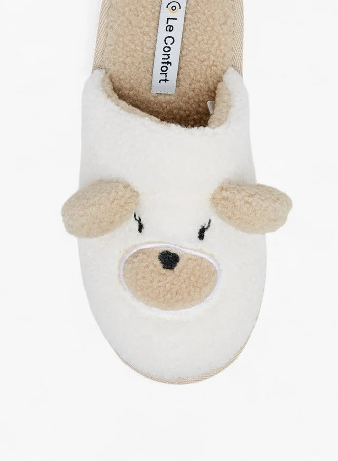 Le Confort Bear Applique Bedroom Slippers