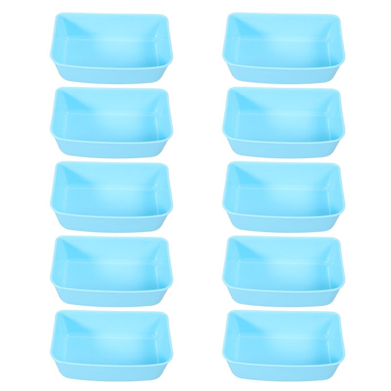 10pcs Hanging Pet Bowls Plastic Removable Sky Blue Medium Cage Travel Food Water Set - Image 2