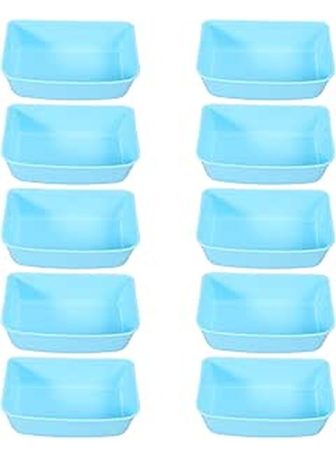 10pcs Hanging Pet Bowls Plastic Removable Sky Blue Medium Cage Travel Food Water Set - Image 1