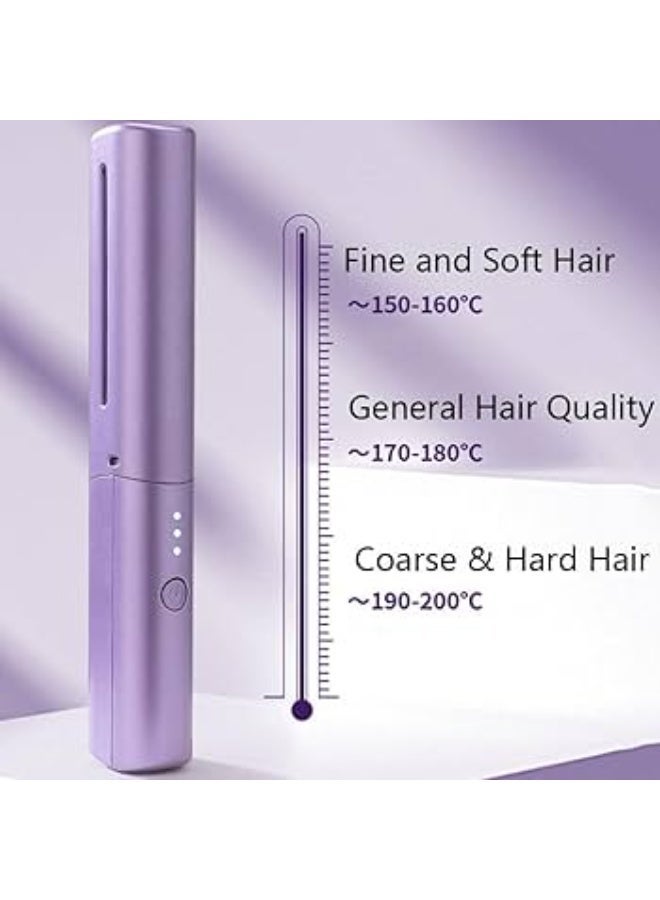 Rechargeable Mini Cordless Hair Straightener Comb with Negative Ion, Portable Hot Brush for Women - Image 2