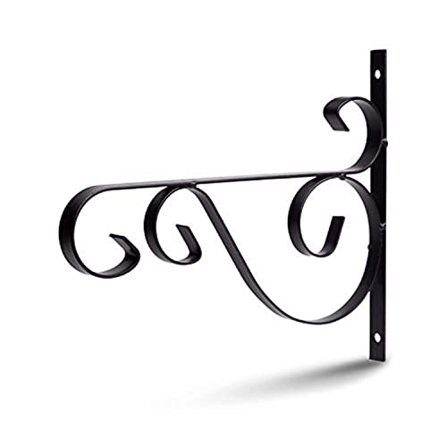 Sharpex Wall Mounted Metal Bracket | Decorative Wall Hook Plant Hanger for Hanging Pots, Bird Feeders, Flower Baskets, Planters, Lanterns, Lamps, and Wind Chimes for Indoor/Outdoor Use (Black, 1 Pc) - Image 1