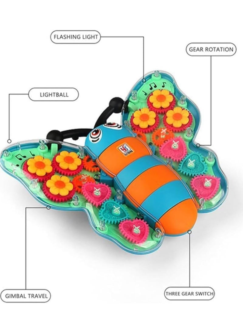 TOY GARDEN 3D Transparent Gear Butterfly Toy Car for Kids – Rotating Lights, Sound & Flashing Gears – Durable Multicolor Mechanical Insect Toy  - Image 4
