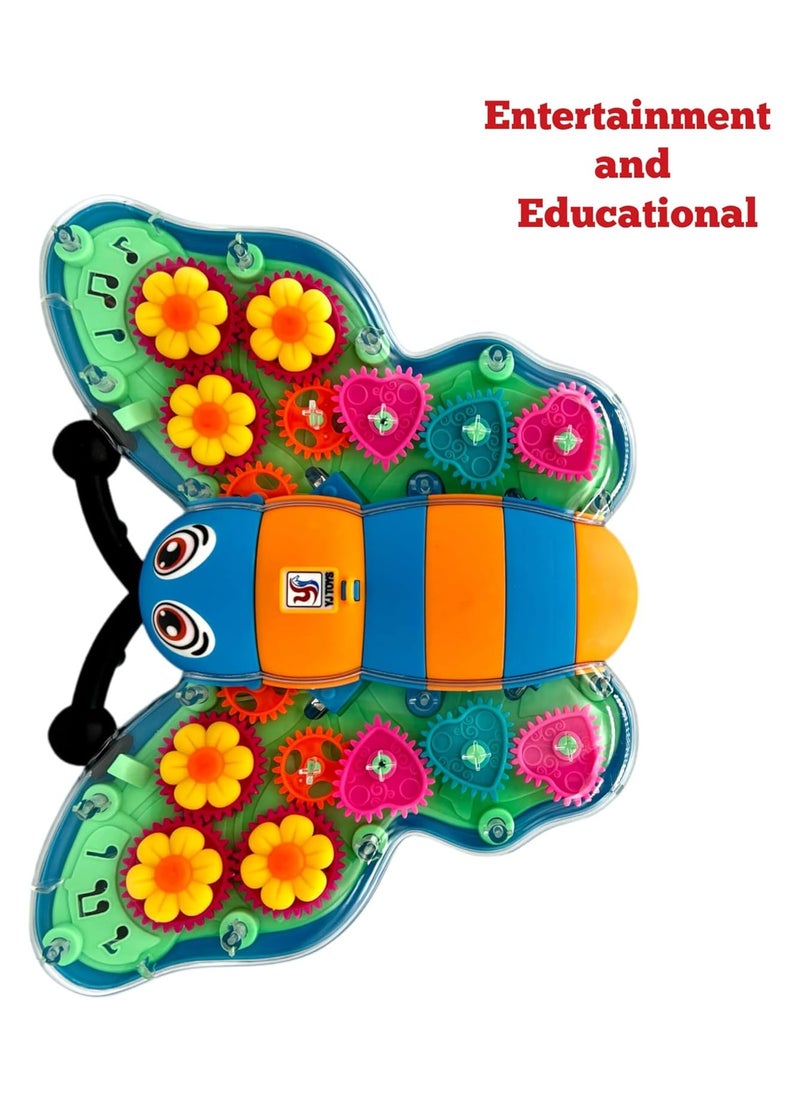 TOY GARDEN 3D Transparent Gear Butterfly Toy Car for Kids – Rotating Lights, Sound & Flashing Gears – Durable Multicolor Mechanical Insect Toy  - Image 5