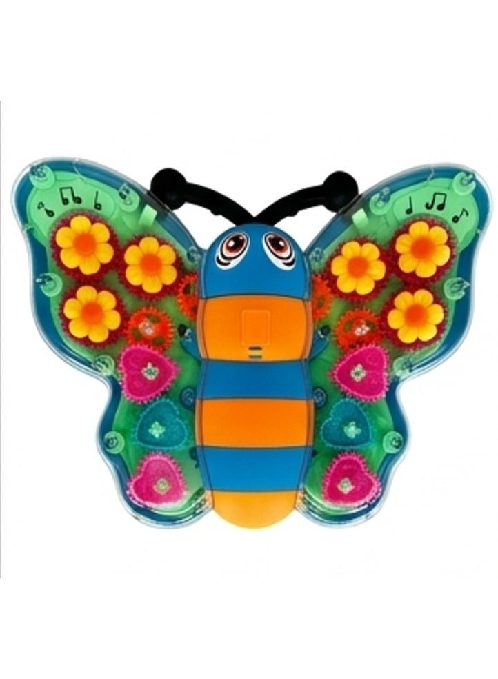 TOY GARDEN 3D Transparent Gear Butterfly Toy Car for Kids – Rotating Lights, Sound & Flashing Gears – Durable Multicolor Mechanical Insect Toy - Image 3