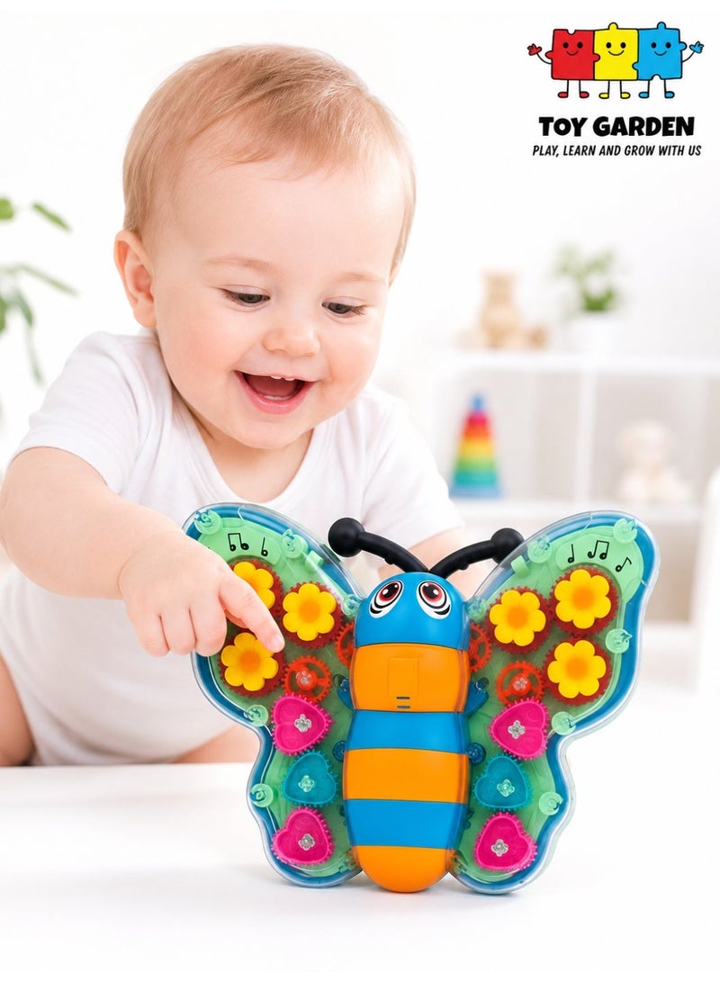 TOY GARDEN 3D Transparent Gear Butterfly Toy Car for Kids – Rotating Lights, Sound & Flashing Gears – Durable Multicolor Mechanical Insect Toy - Image 2
