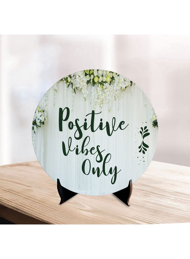 Artvibes Art Vibes Wooden Showpiece Idols and Figurines for Home and Office Decor|Stylish Quotes Positive Vibes Only for Table|Desk|Livingroom|Modern Art Design|Motivational Show Piece (SP_1215) - Image 1