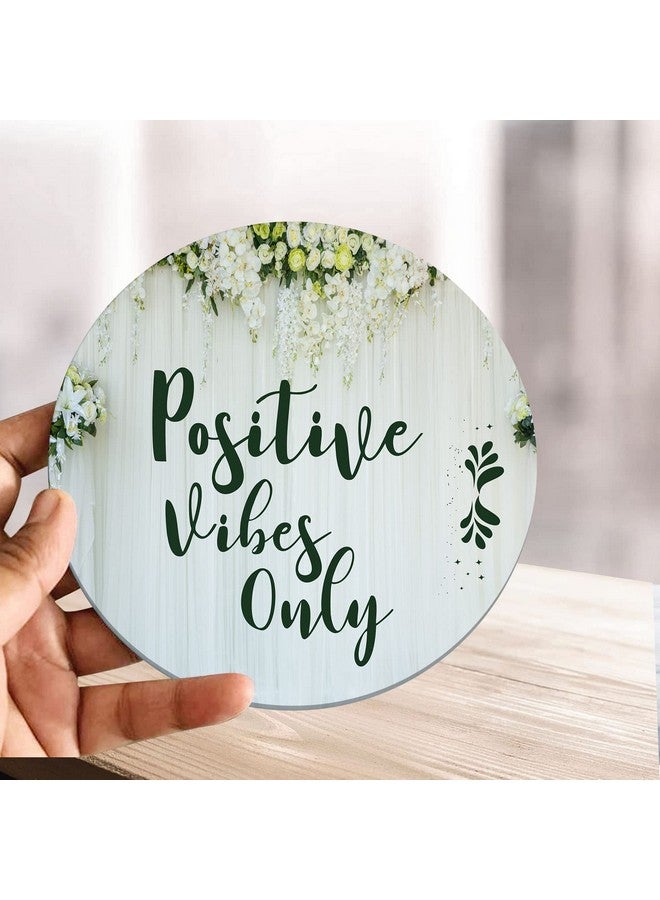 Artvibes Art Vibes Wooden Showpiece Idols and Figurines for Home and Office Decor|Stylish Quotes Positive Vibes Only for Table|Desk|Livingroom|Modern Art Design|Motivational Show Piece (SP_1215) - Image 2