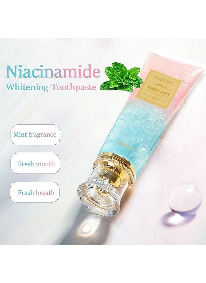Niacinamide Whitening Toothpaste, Nicotinamide Dazzling White Toothpaste, Fresh Breath Niacinamide Whitening Toothpaste, Body Accel Niacinamide Whitening Toothpaste, Remove Tooth Stains, 100G