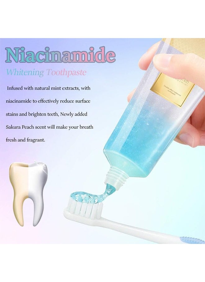 Niacinamide Whitening Toothpaste, Nicotinamide Dazzling White Toothpaste, Fresh Breath Niacinamide Whitening Toothpaste, Body Accel Niacinamide Whitening Toothpaste, Remove Tooth Stains, 100G