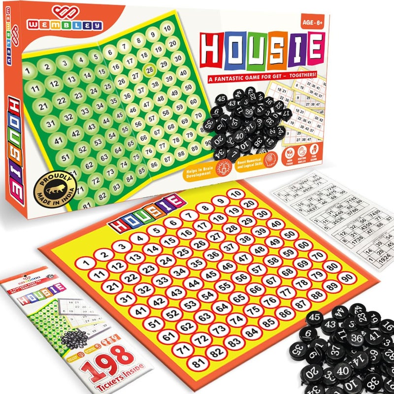 Wembley Tambola Housie Board Game for Kids Adults 198 Tickets Bingo Indoor Game for Parties Game Nights Family Gatherings - Image 1
