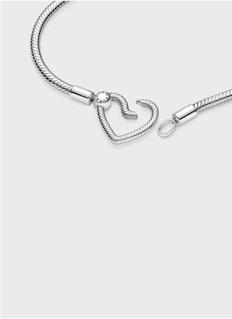 PANDORA Pandora Moments Heart Closure Snake Chain Bracelet