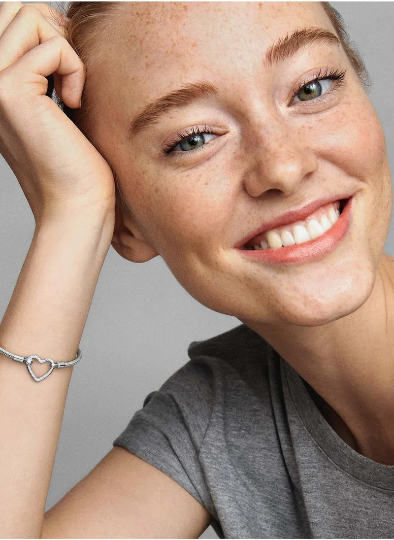 PANDORA  Pandora Moments Heart Closure Snake Chain Bracelet for Women | Best Price UAE