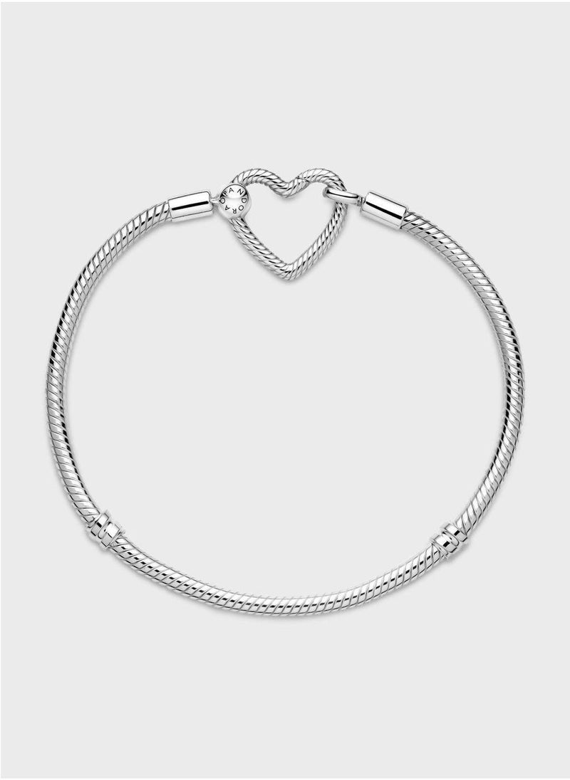 Pandora Moments Heart Closure Snake Chain Bracelet - Image 4