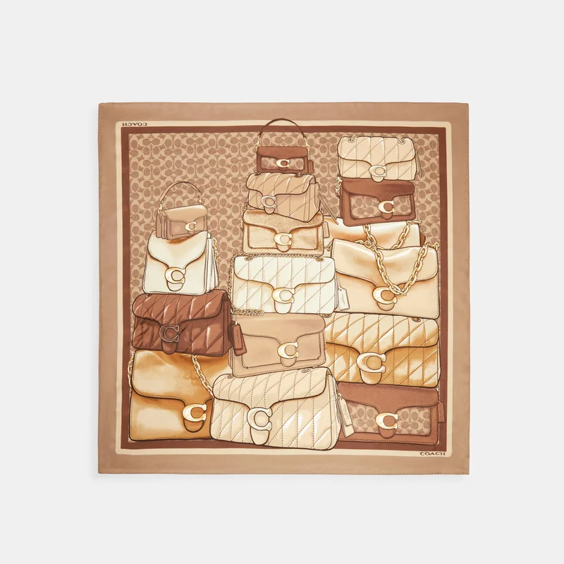 Coach Stacked Tabby Printed Silk Square