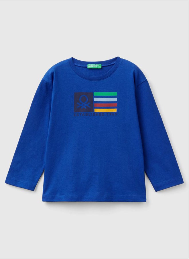 Benetton Boys Printed Long Sleeve T-Shirt - Image 4