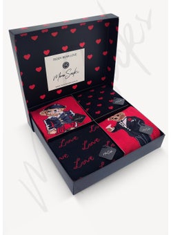 Mono Socks Gift Boxed 4-Piece Teddy Bear Valentine's Day Socks  - Image 2