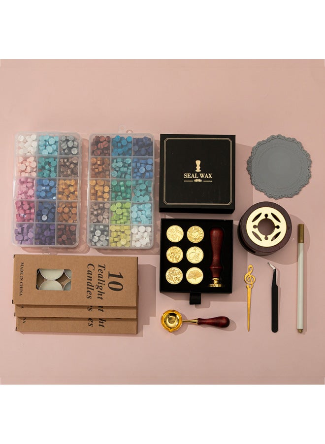 Autonomy New Macaron Fire Lacquer Wax Grain Furnace Seal Hand Account Valentine's Day Birthday Gift Lacquer Seal Full Set - Image 2