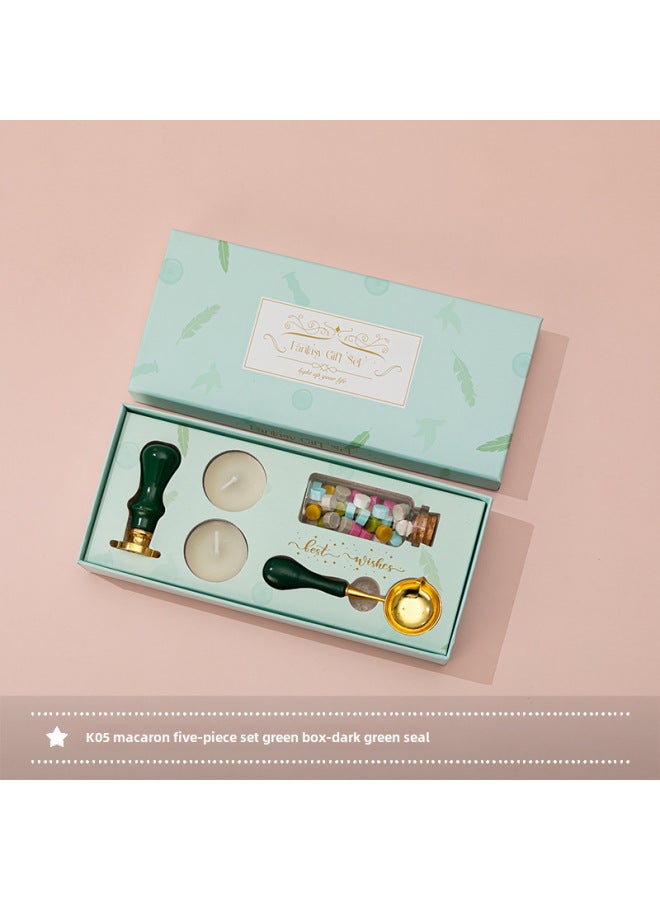 Autonomy New Macaron Fire Lacquer Wax Grain Furnace Seal Hand Account Valentine's Day Birthday Gift Lacquer Seal Full Set - Image 1