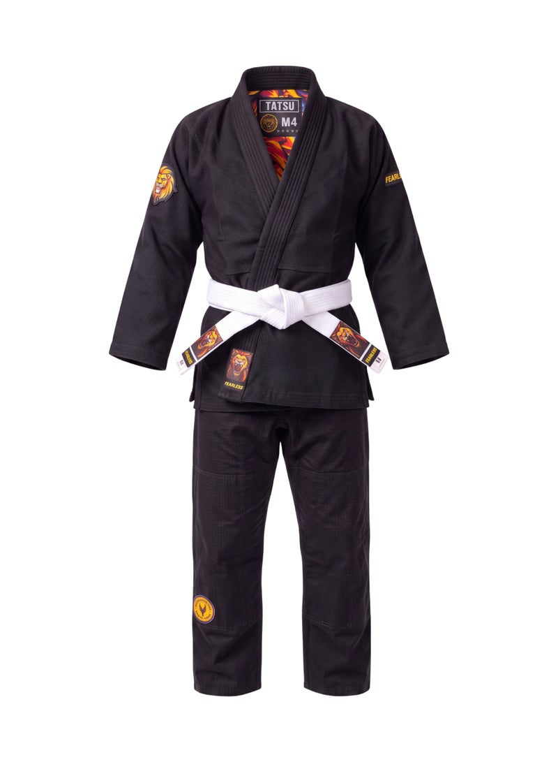 TATSU FEARLESS BJJ Gi – Black | Premium Pearl Weave - Kids - Image 1
