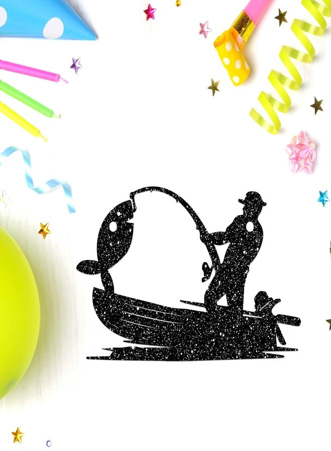 Helewilk Gold Glitter Life is Better at The Lake Banner, Fishing Theme Birthday/Retirement Party Decoration Banner, Welcome to Lake House Party Bunting Decor - Image 3