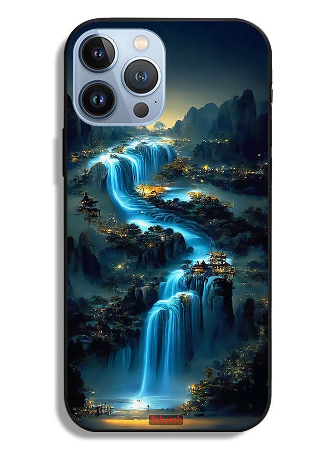 Tolwak Apple iPhone 13 Pro Max Protective Case Waterfall Art - Image 2