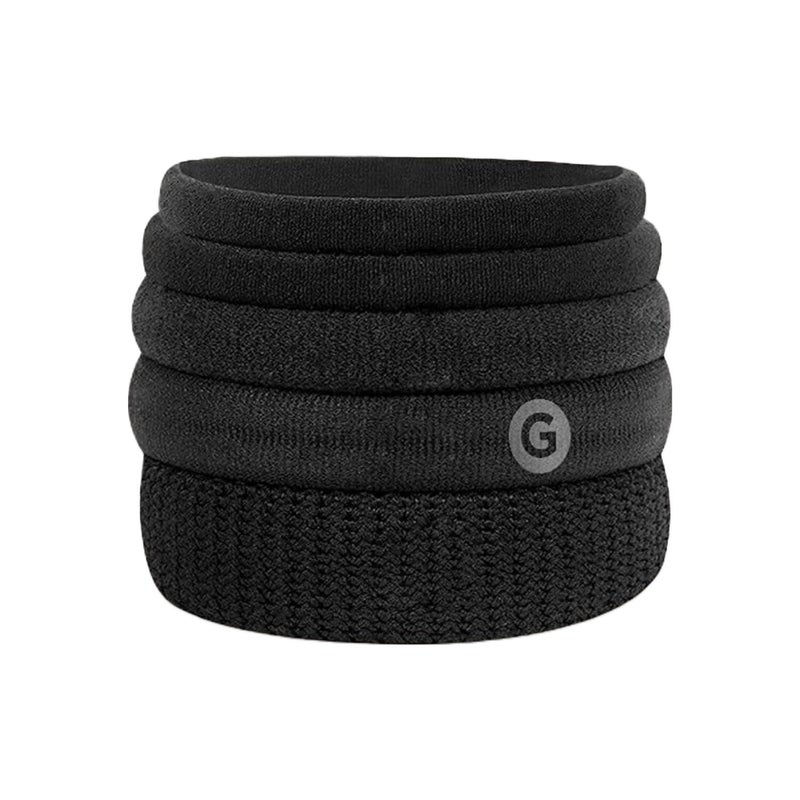 Gimme مجموعة تركيب أربطة الشعر من جيمي بيوتي - أربطة شعر ميكروفايبر للشعر الكثيف والرفيع والمجعد - تحمي من التكسر - سوداء - 5 قطع - مجموعة تركيب سميكة - أنواع سوداء - ابحث عن مقاسك