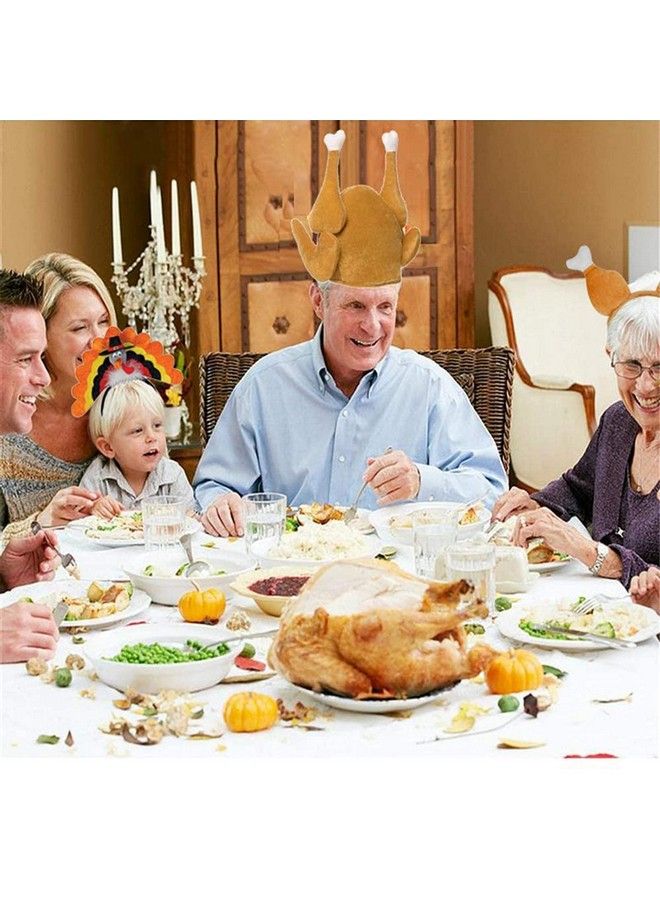 Asekonc 3 Pack Thanksgiving Turkey Headband Drumsticks Plush Headband Roasted Turkey Hatsholiday Costume Decorations Party Favor Supplies - Image 3