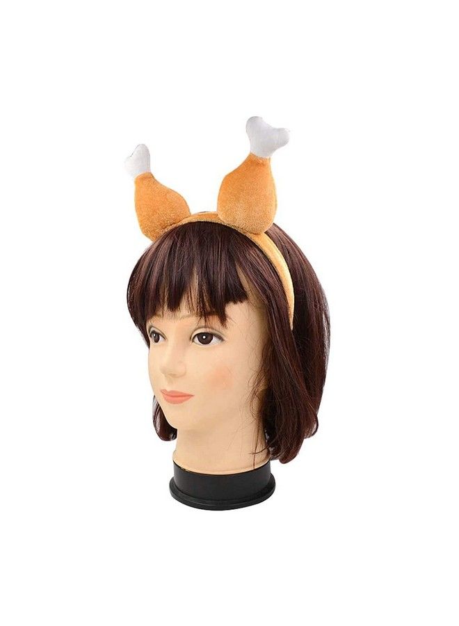 Asekonc 3 Pack Thanksgiving Turkey Headband Drumsticks Plush Headband Roasted Turkey Hatsholiday Costume Decorations Party Favor Supplies - Image 4