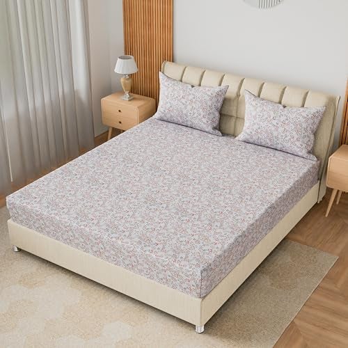 LINENWALAS 100% Pure Cotton Percale Linen Bedsheet For Single Bed Size Bedding With Pillow Cover For Bedroom,Soft Smooth Crisp Hotel Quality Flat Sheets For Summer(90X60 Inch,White),300 TC - Image 2