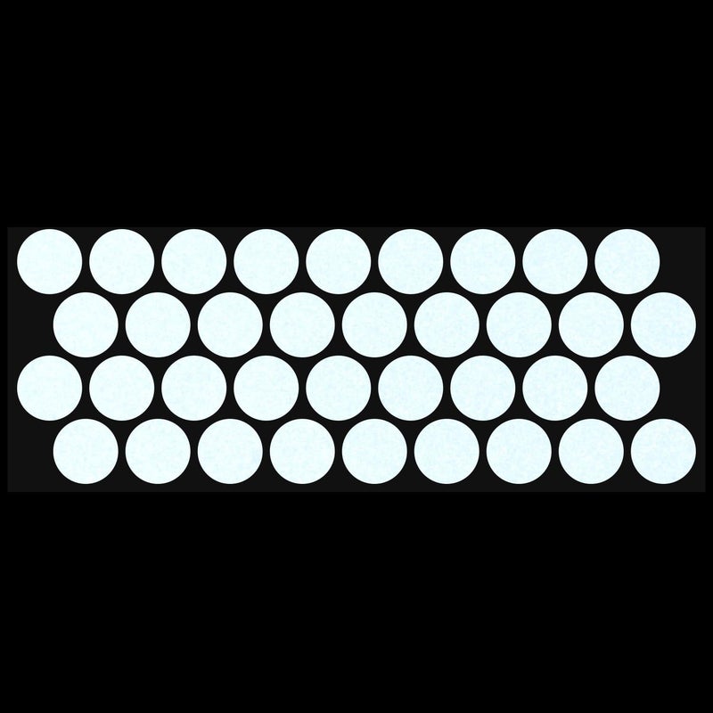 LiteMark Reflective White 1 Inch Circle Sticker Decals for Helmets, Bicycles, Strollers, Wheelchairs and More - Pack of 36 - Image 2