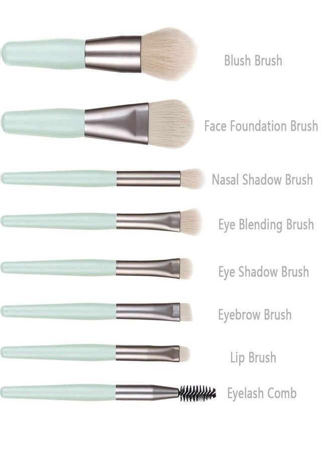 ELVORO Makeup Brush Set Mini, 8 PCS Travel Make Up Brush Kit, Cosmetic Brushes for Face Foundation Blush Eye Shadow - Image 4