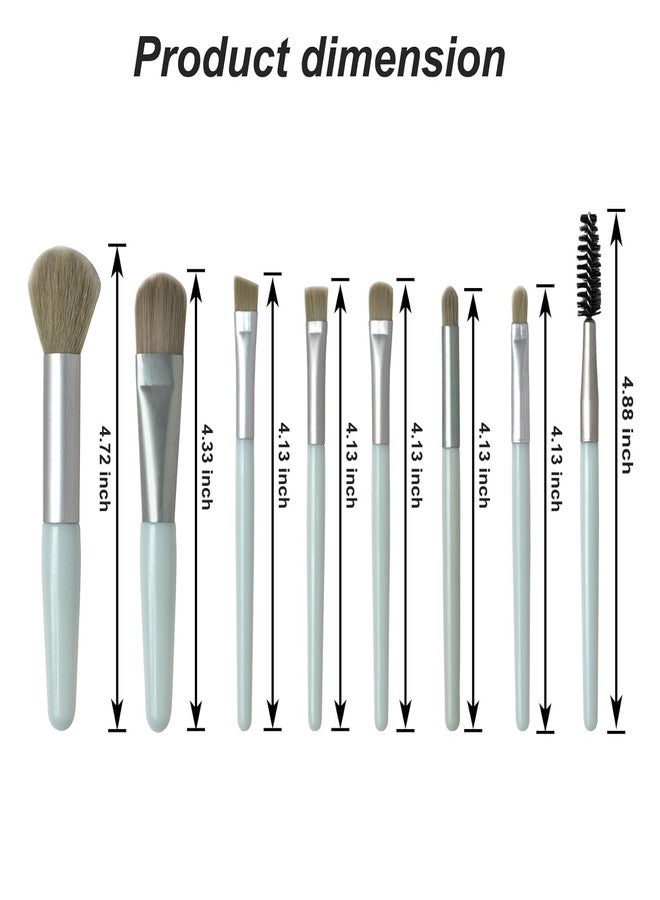 ELVORO Makeup Brush Set Mini, 8 PCS Travel Make Up Brush Kit, Cosmetic Brushes for Face Foundation Blush Eye Shadow - Image 2