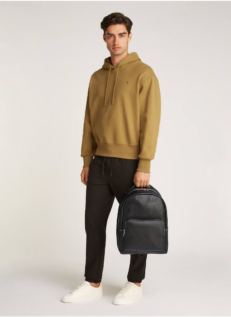 Calvin Klein Jeans Men's Round Backpack, Black - faux leather  - Image 2
