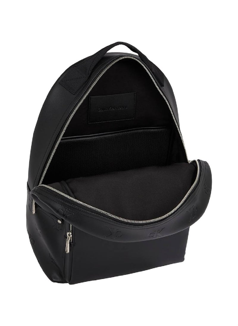 Calvin Klein Jeans Men's Round Backpack, Black - faux leather  - Image 3