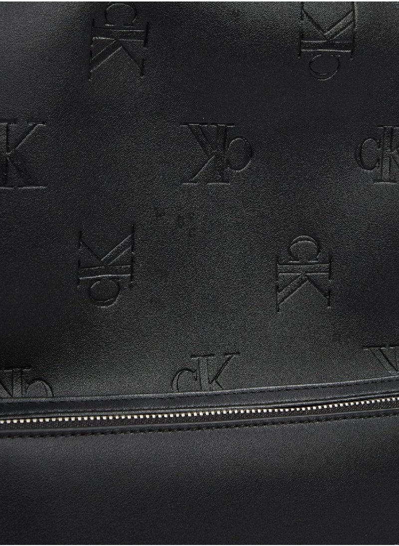 Calvin Klein Jeans Men's Round Backpack, Black - faux leather  - Image 5